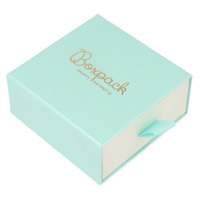 Scatola per ciondolo e orecchini color acquamarina della linea Gioielli Personalizzabili SG-3-AQ-B