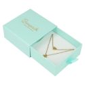 Caja de cartón para colgante y pendientes color aguamarina 90X87X40 mm SG-3-AQ-AQ