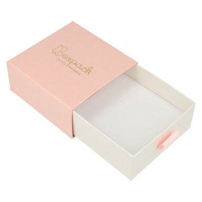 Caixa para colar e brincos rosa - Embalagem personalizável para joalharia SG-3-RS-B