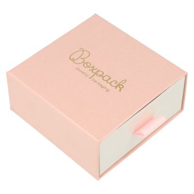 Caixa para colar e brincos rosa - Embalagem personalizável para joalharia SG-3-RS-B
