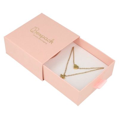 Caixa em cartão para pendente e brincos, rosa 90 x 87 x 40 mm SG-3-RS-RS