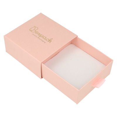 Scatola per ciondolo e orecchini rosa - Packaging personalizzabile per gioielli SG-3-RS-RS