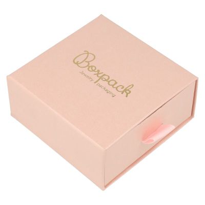 Scatola per ciondolo e orecchini rosa - Packaging personalizzabile per gioielli SG-3-RS-RS