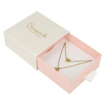 Scatola per set e orecchini bianca - Packaging personalizzabile per gioielli SG-3-B-RS