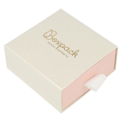 Scatola per set e orecchini bianca - Packaging personalizzabile per gioielli SG-3-B-RS