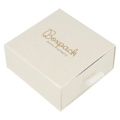 Scatola per ciondolo e orecchini bianca - Packaging personalizzabile per gioielli SG-3-B-B