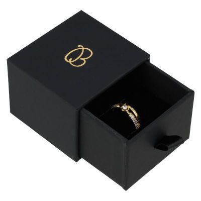 CAJA ANILLO O PENDIENTES 50x55x41 Mm. NEGRA PB-1-N