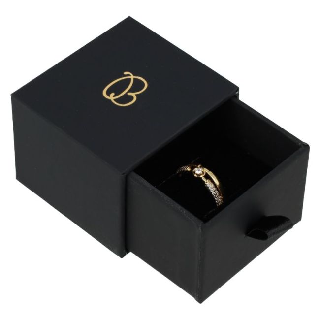 CAJA ANILLO O PENDIENTES 50x55x41 Mm. NEGRA PB-1-N