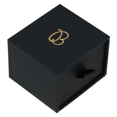 Boîte noire pour bague ou boucles d'oreilles – Emballage personnalisable pour bijoux PB-1-B