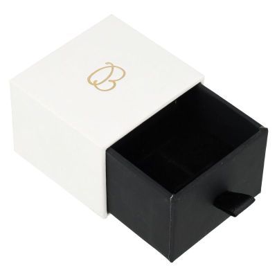 Caixa para anel ou brincos branca - Embalagem personalizável para joalharia PB-1-B