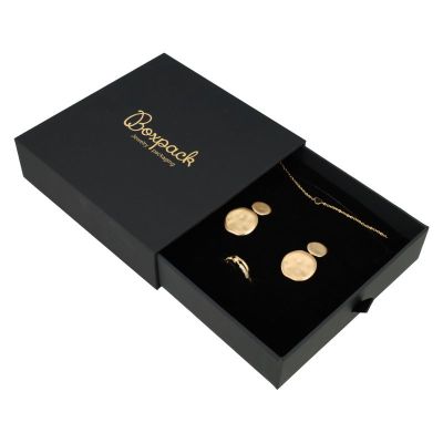 Scatola nera per collana o set - Packaging personalizzabile per gioielli PB-5-N
