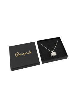 Caja de cartón colgante o conjunto 85x85x17 mm color negro pt-85