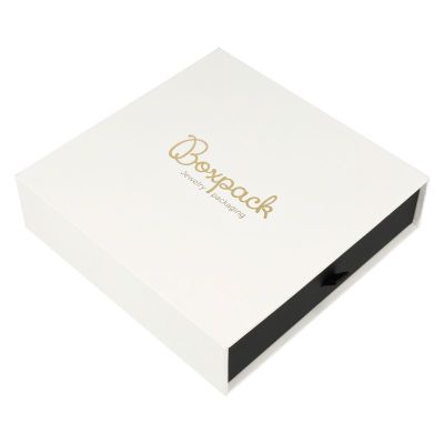 Boîte pour collier ou parure, blanche – Emballage de bijouterie personnalisable PB-5-B