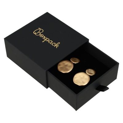Caixa para pendente e brincos preta - Embalagem personalizável para joalharia PB-3-N
