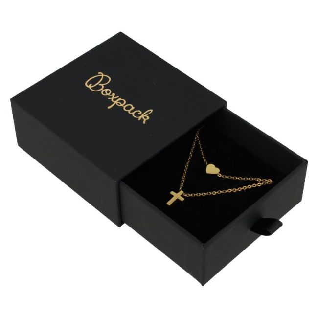 Caja de cartón para colgante y pendientes color negro 90x87x39 mm PB-3-N