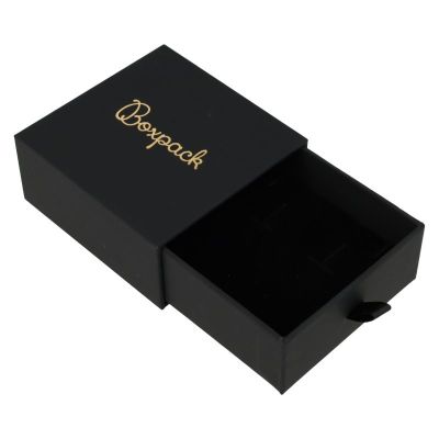 Caixa para pendente e brincos preta - Embalagem personalizável para joalharia PB-3-N