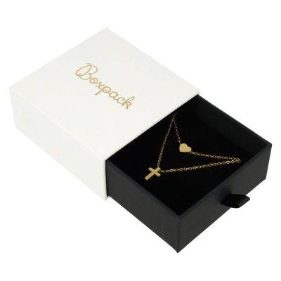 Caja de cartón para colgante y pendientes color blanco 90x87x39 mm PB-3-B