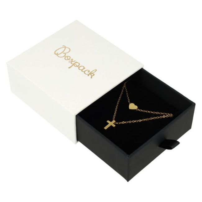 Caja de cartón para colgante y pendientes color blanco 90x87x39 mm PB-3-B