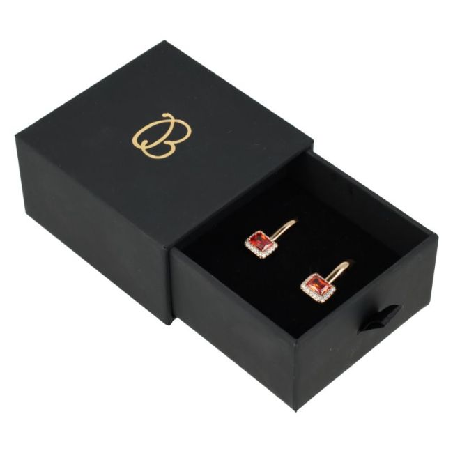 Caja de cartón para pendientes y colgante color negro 73x69x39 mm PB-2-N