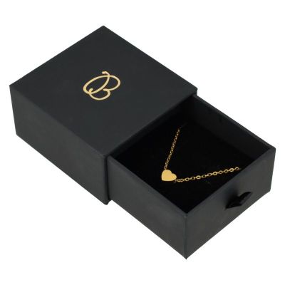 Caja para Pendientes y Colgante negra Packaging de Joyería Personalizable PB-2-N