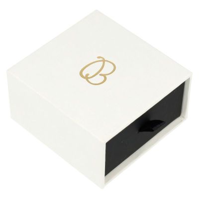 Caixa para brincos e pingentes branca – Embalagem personalizável para joalharia PB-2-B