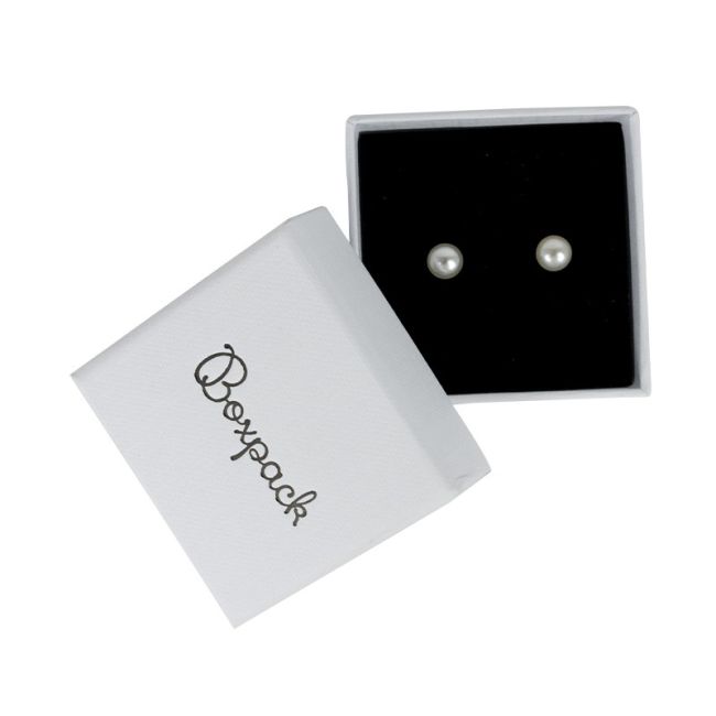 Caja de cartón para pendientes de joyería y bisutería 50x50x23 mm color blanco mp-40