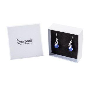 Caja de cartón para juego de pendientes de joyería y bisutería 65x65x29 mm color blanco texturizado mp-61