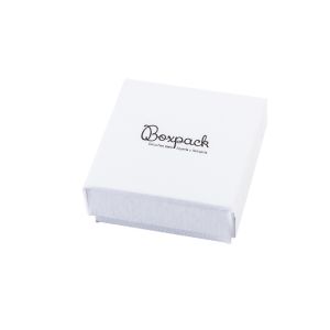 Caja de cartón para juego de pendientes de joyería y bisutería 65x65x29 mm color blanco texturizado mp-61