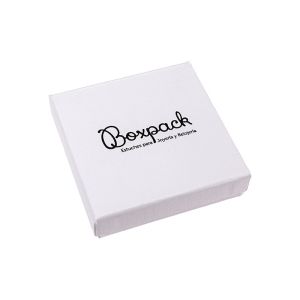 Caja de cartón para conjunto de colgante de joyería y bisutería 86x86x24 Mm color blanco texturizado mp-80