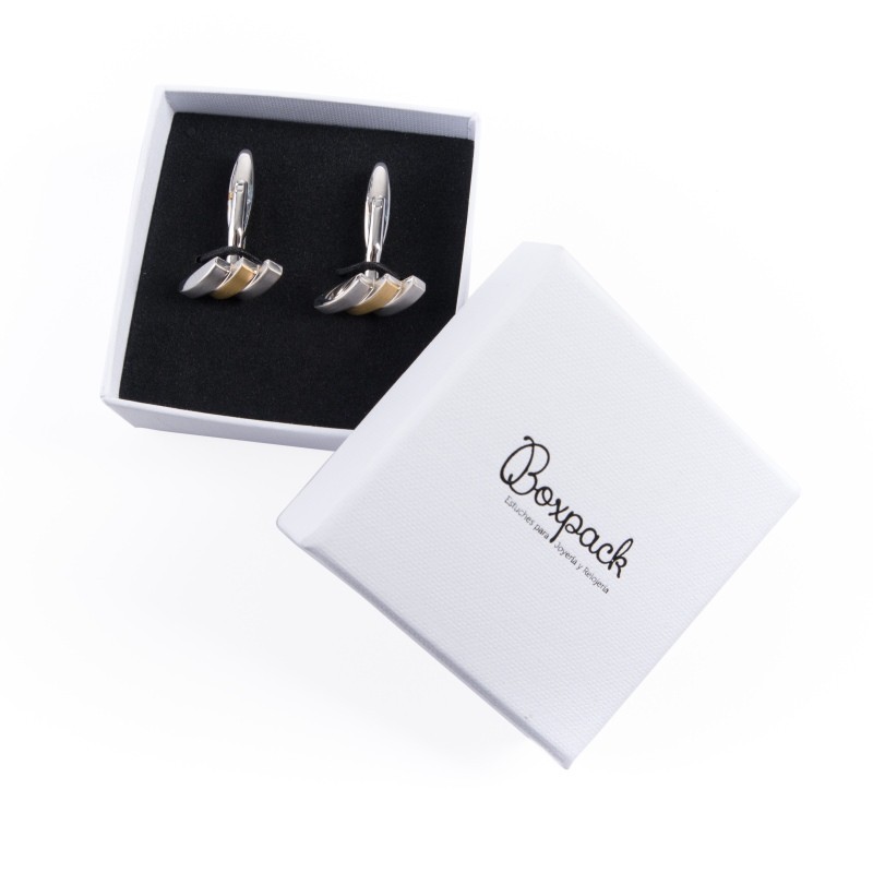 Caja de cartón para gemelos de joyería y bisutería 65X65X29 Mm color blanco MP-61-G