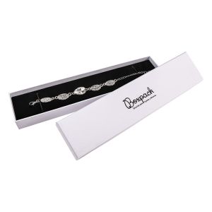 Cardboard bracelet box, textured white 233 x 53 x 23 mm mp-50