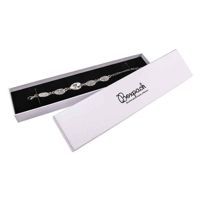 Weiße Armbandschachtel aus strukturiertem Karton 233 x 53 x 23 mm mp-50