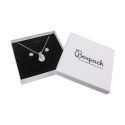 Caja de cartón para conjunto de colgante de joyería y bisutería  120x120x24 Mm color blanco texturizado mp-16