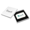 Caja de cartón para tarjeta 120x120x24 Mm color blanco texturizado mp-16-t