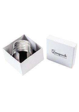 Caja de cartón para brazalete de joyería y bisutería  90X90X58 Mm color blanco texturizado mp-89