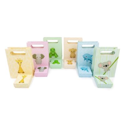 Pack of 24 Puppies Kids Pendant or Jewelry Set Boxes 65 x 65 x 28 mm and 24 Paper Bags AN-61 + B-AN