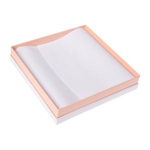 Caixa em cartão para colar ou conjunto, branca e rosa 168 x 168 x 38 mm SA-18-RS