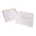Astuccio in cartone per collana o parure, bianco e rosa 168 x 168 x 38 mm SA-18-RS