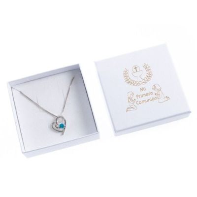 First Communion Jewelry Set and Pendant Box 86 x 86 x 32 mm CMP-81