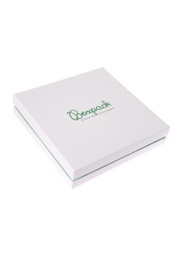 Caja de cartón blanca y aguamarina para collar o colgante de joyería, bisutería y joyas 168X168X38 Mm SA-18-AQ