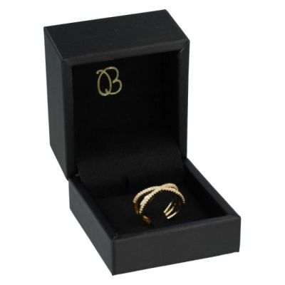 Ebano luxe sieradendoosje voor ring met ringstaander 62 x 67 x 56 mm EB-1-SP