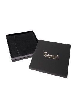 Caja de cartón negra para collar o colgante de joyería, bisutería y joyas 168X168X38 Mm SA-18-N