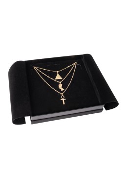 Caja de cartón negra para collar o colgante de joyería, bisutería y joyas 168X168X38 Mm SA-18-N