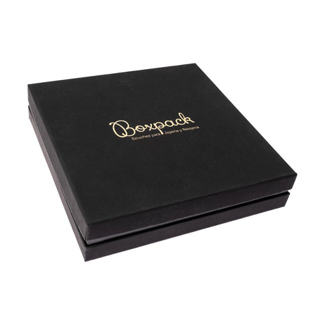 Caja de cartón negra para collar o colgante de joyería, bisutería y joyas 168X168X38 Mm SA-18-N