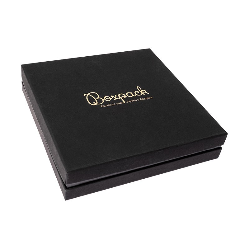 Caja de cartón negra para collar o colgante de joyería, bisutería y joyas 168X168X38 Mm SA-18-N