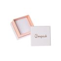 Caja de cartón blanca y rosa para anillo o pendientes de joyería, bisutería y joyas  SA-42-RS