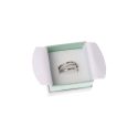 Cardboard ring or earring box, white and aquamarine SA-42-AQ