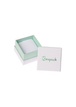 Caja de cartón blanca y aguamarina para anillo o pendientes de joyería, bisutería y joyas  SA-42-AQ