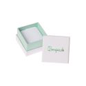Caja de cartón blanca y aguamarina para anillo o pendientes de joyería, bisutería y joyas  SA-42-AQ