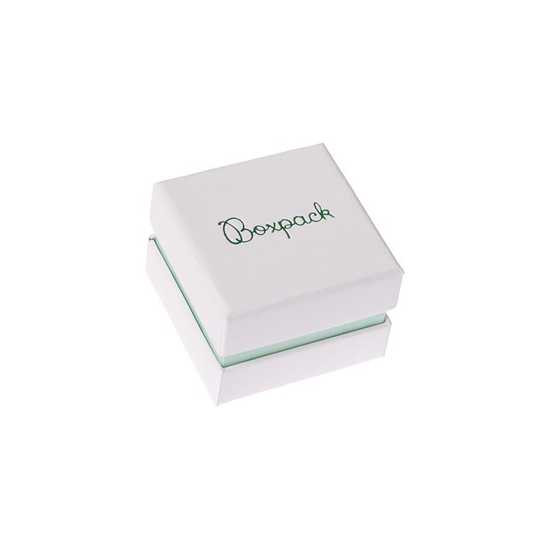 Caja de cartón blanca y aguamarina para anillo o pendientes de joyería, bisutería y joyas  SA-42-AQ